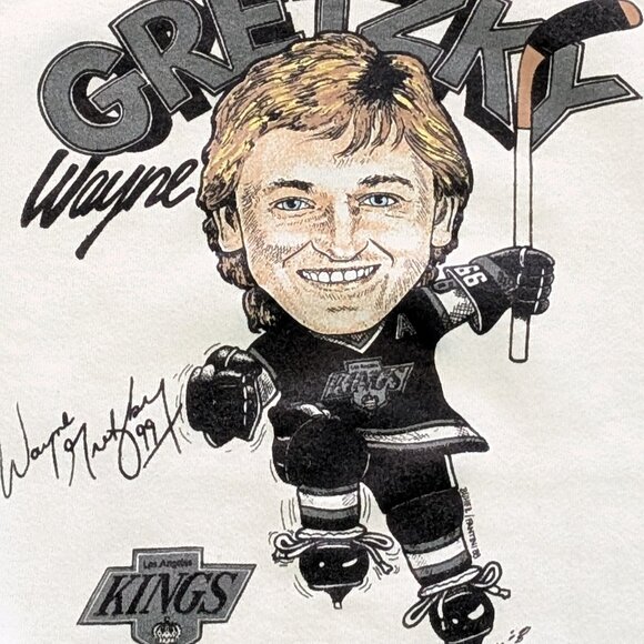 1988 Wayne Gretzky Caricature LA Kings Woody Sports FOTL Crewneck Made in USA L - Picture 2 of 5